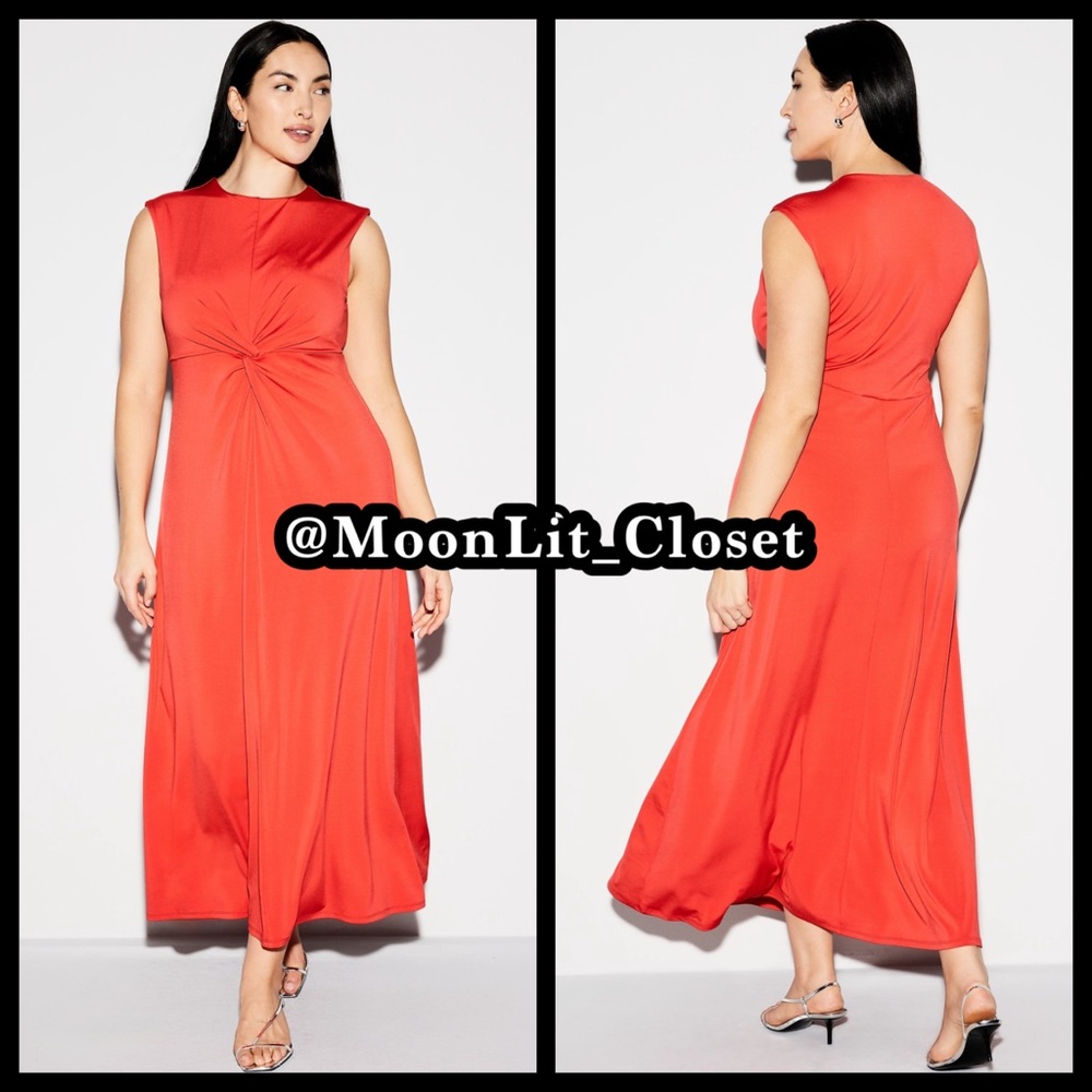 1️⃣7️⃣5️⃣ Old Navy The Occasion Twist-Front Maxi Dress XL Petite Bright Coral